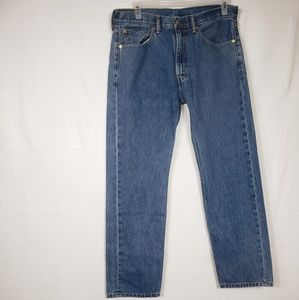 Levi's 505 Mens Straight Leg Med Wash Jeans 36X32